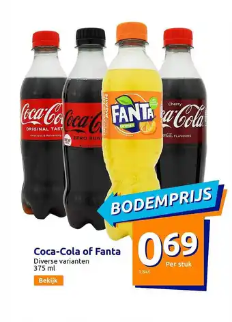 Action Coca-cola of fanta aanbieding