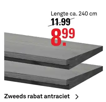 Karwei Zweeds Rabat antraciet 240cm aanbieding