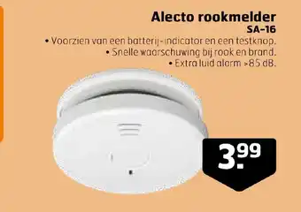 Trekpleister Alecto rookmelder SA-16 aanbieding