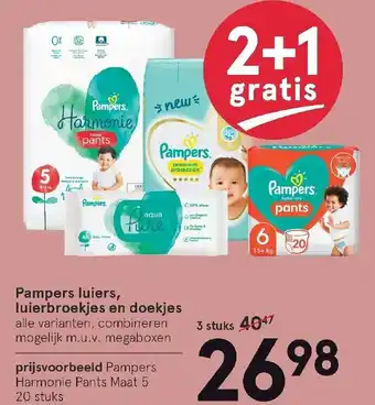 Etos Pampers Luiers, luierbroekjes en doekjes 2+1 aanbieding