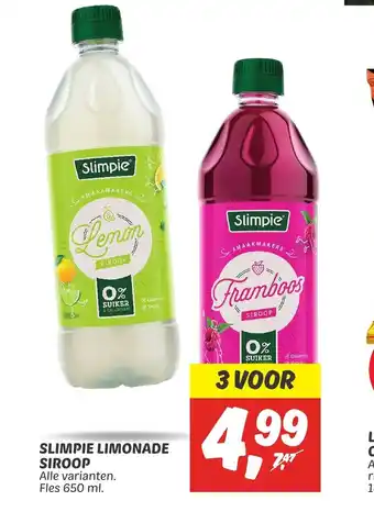 Dekamarkt Slimpie Limonade Siroop fles 650 ml aanbieding