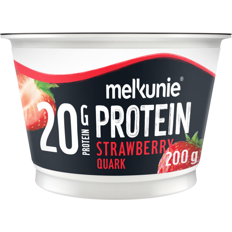 Melkunie protein aardbei kwark aanbieding bij Albert Heijn