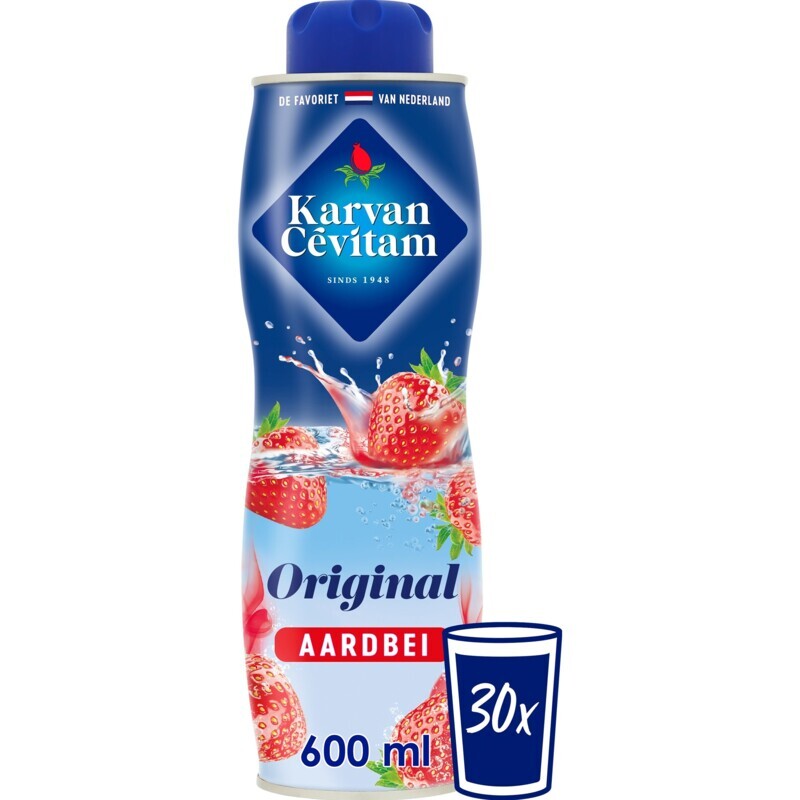 Albert Heijn Karvan cévitam original aardbei siroop aanbieding