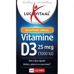 Albert Heijn Lucovitaal vitamine d3 25 mcg capsules aanbieding