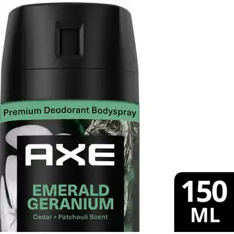 Albert Heijn Axe emerald geranium deodorant bodyspray aanbieding