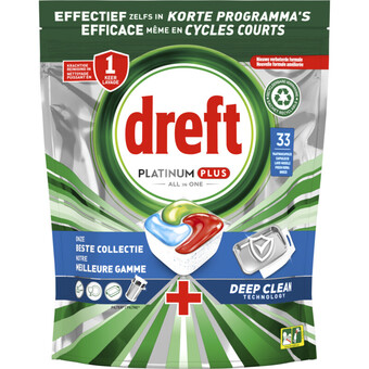 Albert Heijn Dreft platinum plus deep clean vaatwascapsules aanbieding