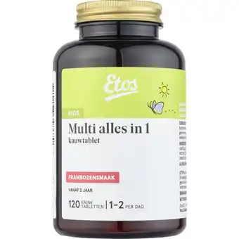 Albert Heijn Etos kids multi kauwtablet framboos aanbieding
