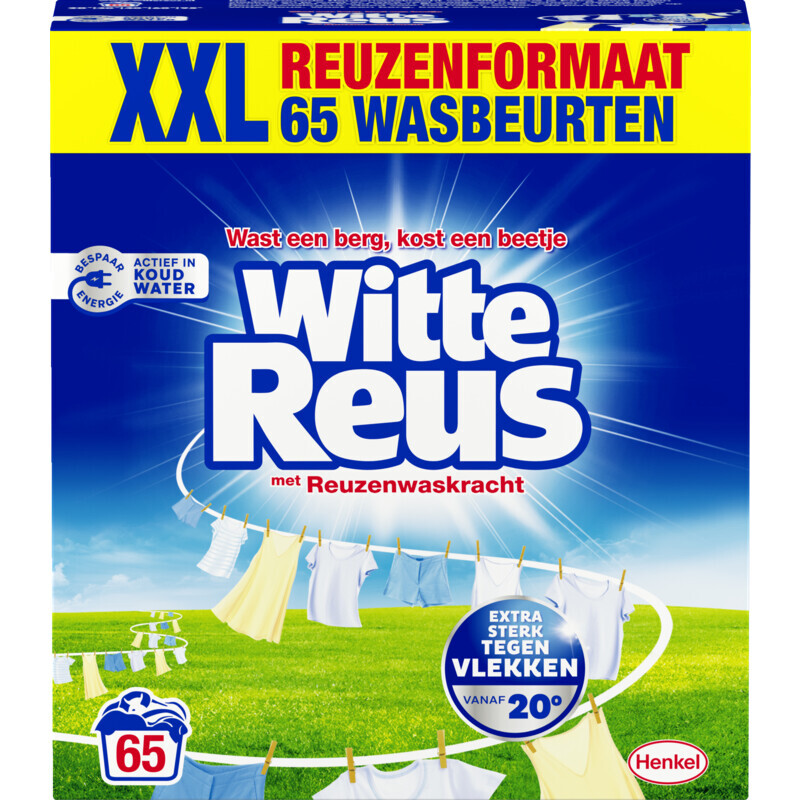 Albert Heijn Witte reus waspoeder wasmiddel wit aanbieding