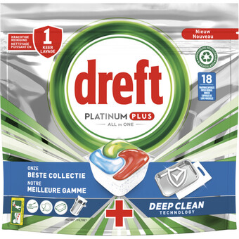 Albert Heijn Dreft platinum plus deep clean vaatwascapsules aanbieding