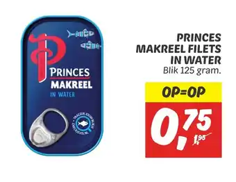 Dekamarkt Princes Markreel Filets In Water blik 125 gram aanbieding