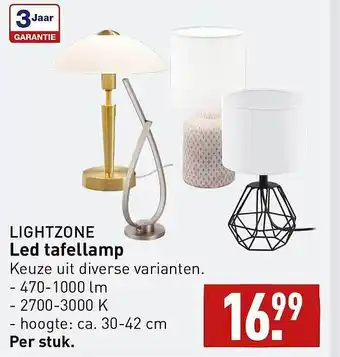 ALDI Lightzone led tafellamp aanbieding