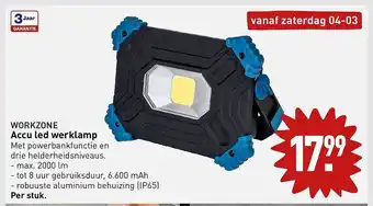 ALDI Workzone accu led werklamp aanbieding