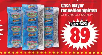 Dirk Casa Mayor zonnebloempitten 100 gram aanbieding