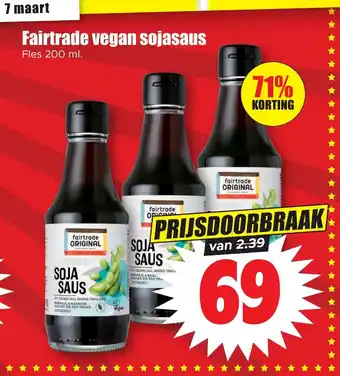 Dirk Fairtrade vegan sojasaus 200 ml aanbieding