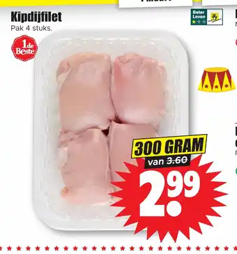 Dirk Kipdijfilet 300 gram 4 stuks aanbieding