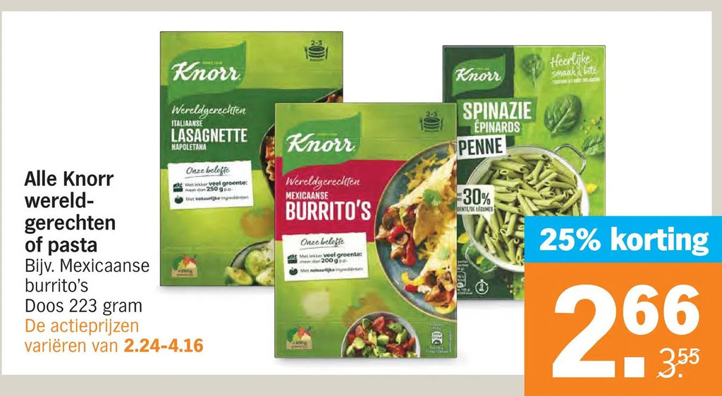 Alle knorr wereldgerechten of pasta aanbieding bij Albert Heijn