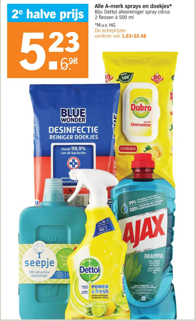 Alle amerk sprays en doekjes* aanbieding bij Albert Heijn