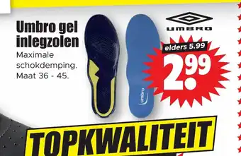 Dirk Umbro gel inlegzolen maat 36-45 aanbieding