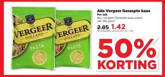 PLUS Alle Vergeer Geraspte kaas 150 gram aanbieding