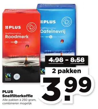 PLUS Snelfilterkoffie 250 gram aanbieding