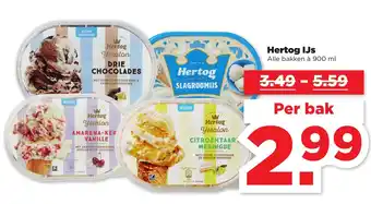 PLUS Hertog ijs 900 ml aanbieding