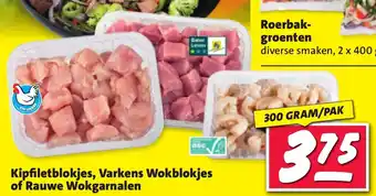 Nettorama Kipfiletblokjes, Varkens Wokblokjes of Rauwe Wokgarnalen 300 gram aanbieding