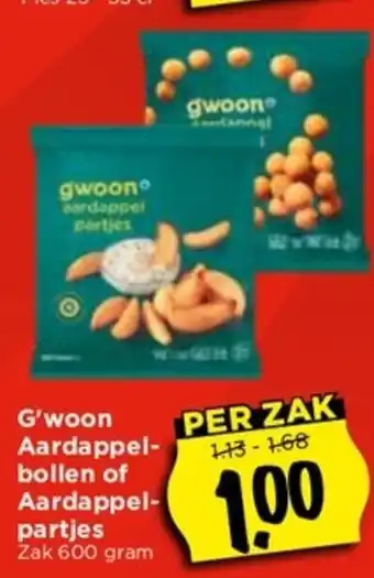 Vomar Voordeelmarkt G'woon aardappelbollen zak 600 gram aanbieding