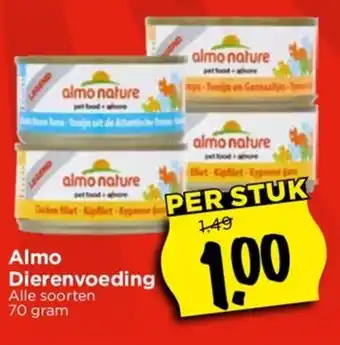 Vomar Voordeelmarkt Almo dierenvoeding 70 gram per stuk aanbieding