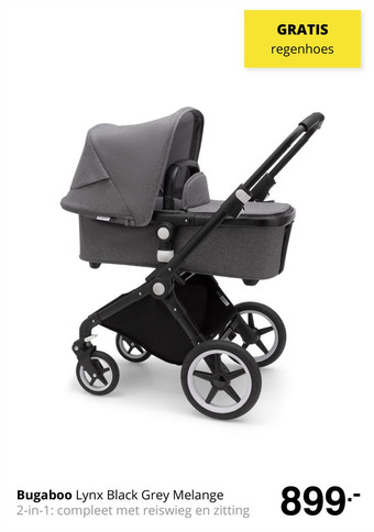 Baby & Tiener Bugaboo Lynx Black Grey Melange aanbieding