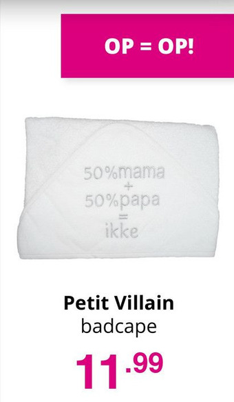 Baby & Tiener Petit Villain badcape aanbieding