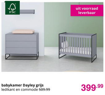 Baby & Tiener babykamer Dayley grijs aanbieding