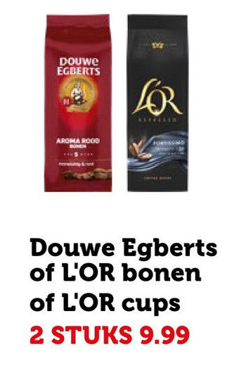 Coop Douwe Egberts of L'OR bonen of L'OR cups aanbieding