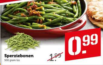 Coop Sperziebonen 500 gram los aanbieding