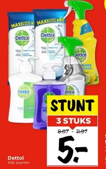 Vomar Voordeelmarkt Dettol 3 stuks aanbieding