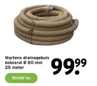 GAMMA Martens drainagebuis kokosrol ø 80 mm 25 meter aanbieding