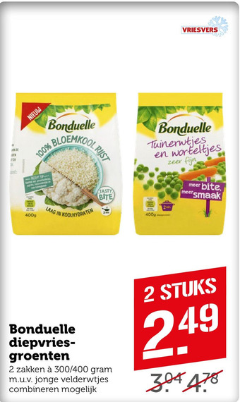 Coop Bonduelle diepvriesgroenten aanbieding