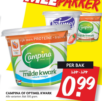 Dekamarkt Campina Of Optimel Kwark aanbieding