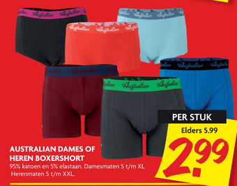 Dekamarkt Australian Dames Of Heren Boxershort aanbieding