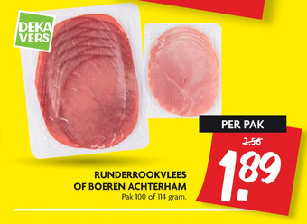 Dekamarkt Runderrookvlees Of Boeren Achterham aanbieding