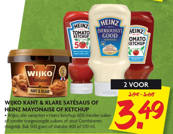 Dekamarkt Wijko Kant & Klare Satésaus Of Heinz Mayonaise Of Ketchup aanbieding