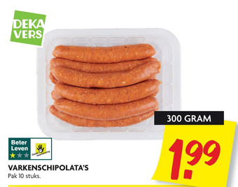 Dekamarkt Varkenschipolata's aanbieding