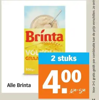 Albert Heijn Alle Brinta 2 stuks aanbieding