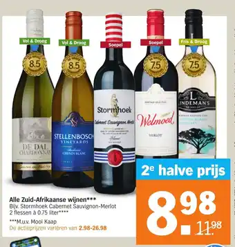 Albert Heijn Alle Zuid-Afrikaanse wijnen 0.75 liter aanbieding