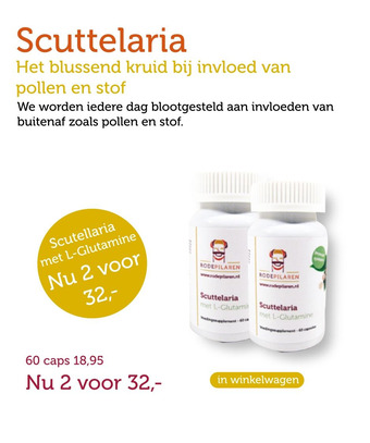 De Rode Pilaren Scuttelaria aanbieding