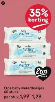 Etos Etos baby waterdoekjes 60 stuks aanbieding
