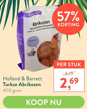 Holland & Barrett Holland & Barrett Turkse Abrikozen aanbieding