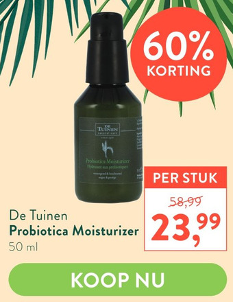 Holland & Barrett De Tuinen Probiotica Moisturizer aanbieding