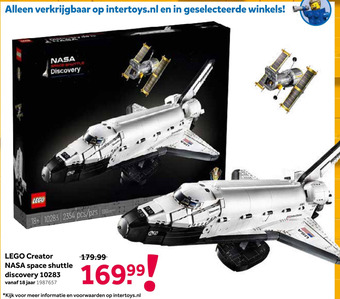 Intertoys LEGO Creator Expert Creator NASA Space Shuttle Discovery 10283 aanbieding