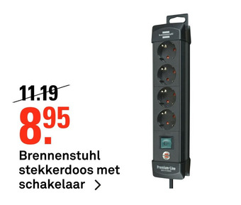 Karwei Brennenstuhl stekkerdoos met schakelaar aanbieding