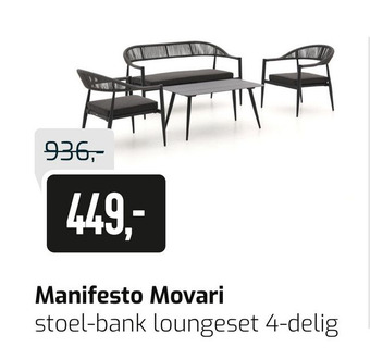 Kees Smit Manifesto Movari stoel-bank loungeset aanbieding